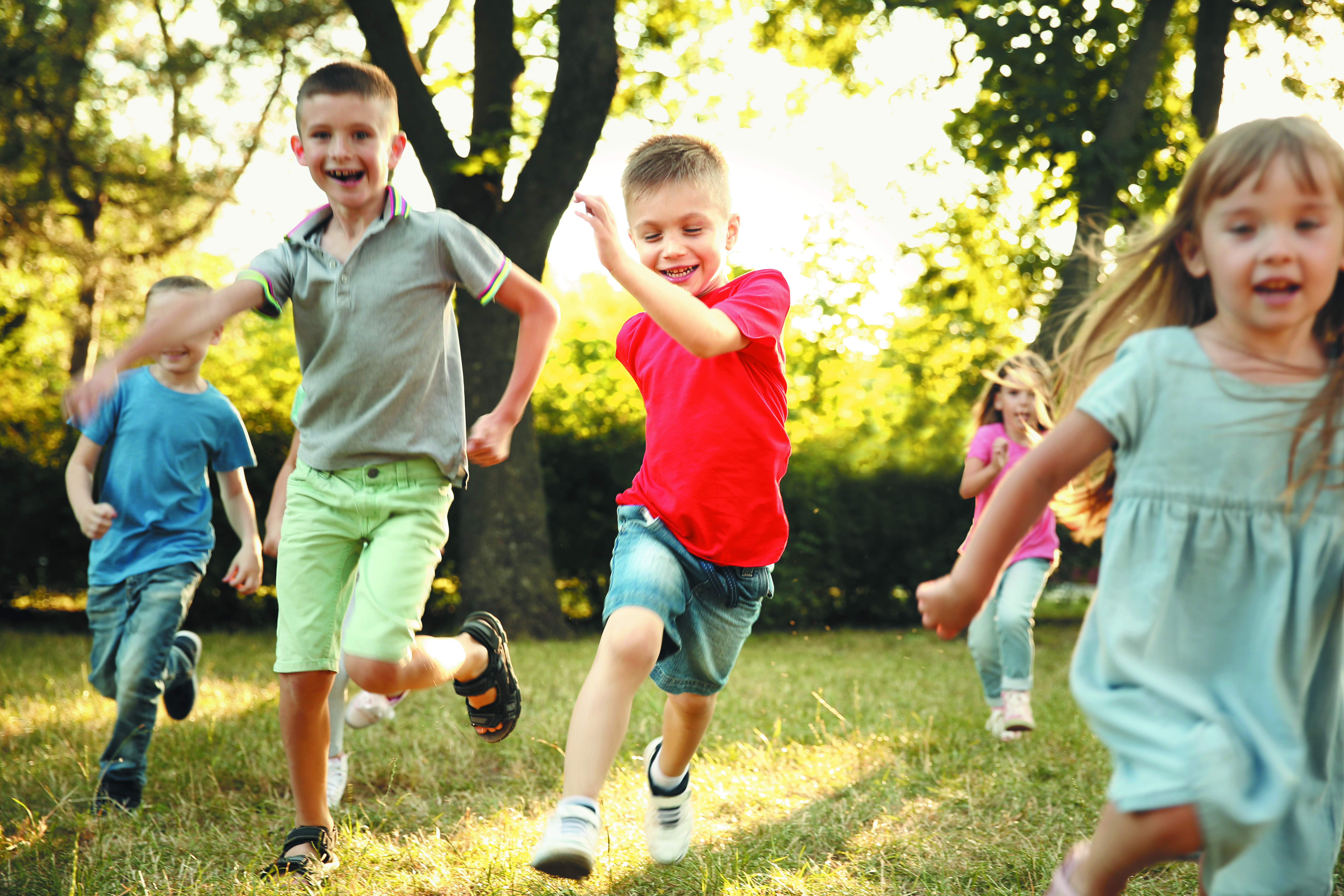 Group of playful kids in park